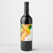 Abstrakte Kunstalkoholfarbe gelb Weinetikett (Vorderseite)