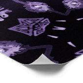 Abstrakte Kunstaugen und Rautenwassermuster Poster (Ecke)