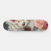 Abstrakte Kunstbedrückte Grunge Girl Mixed Media Skateboard (Horizontal)