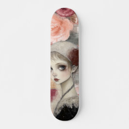 Abstrakte Kunstbedrückte Grunge Girl Mixed Media Skateboard
