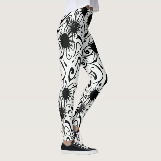 Abstrakte Kunstblasen flüssiger Tinte Leggings (Rechts)