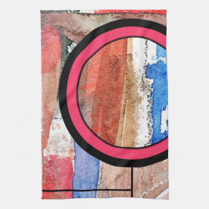 abstrakte Kunstcollage, Mischmedien und Watercolor Handtuch