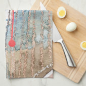 abstrakte Kunstcollage, Mischmedien und Watercolor Küchentuch (Viertel Falte)