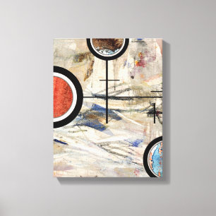 abstrakte Kunstcollage, Mischmedien und Watercolor Leinwanddruck