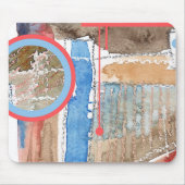 abstrakte Kunstcollage, Mischmedien und Watercolor Mousepad (Vorne)