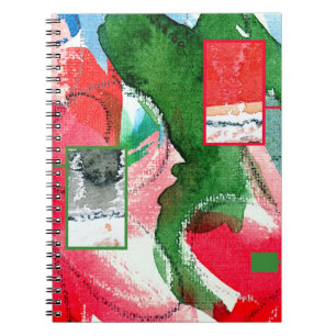 abstrakte Kunstcollage, Mischmedien und Watercolor Notizblock