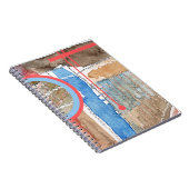 abstrakte Kunstcollage, Mischmedien und Watercolor Notizblock (Rechte Seite)