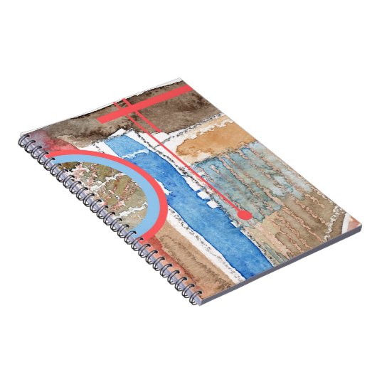 abstrakte Kunstcollage, Mischmedien und Watercolor Notizblock (Rechte Seite)