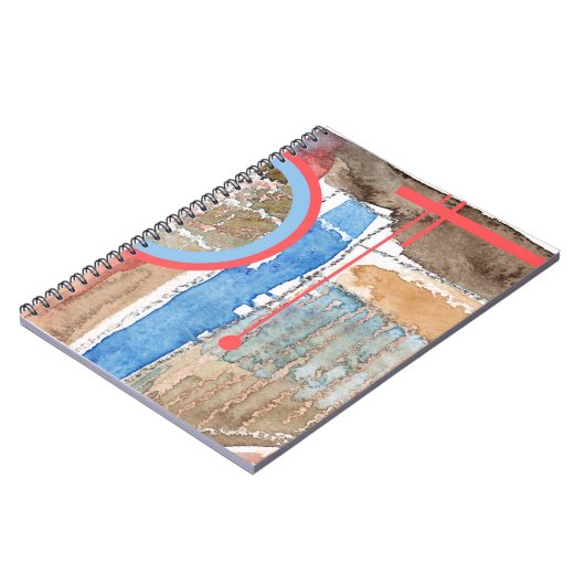 abstrakte Kunstcollage, Mischmedien und Watercolor Notizblock (Linke Seite)