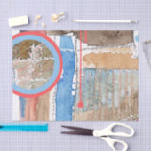 abstrakte Kunstcollage, Mischmedien und Watercolor Seidenpapier (Handwerk)