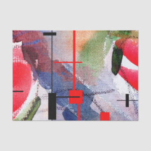 abstrakte Kunstcollage, Mischmedien und Watercolor Seidenpapier