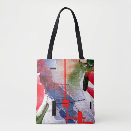 abstrakte Kunstcollage, Mischmedien und Watercolor Tasche (Vorderseite)
