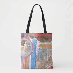 abstrakte Kunstcollage, Mischmedien und Watercolor Tasche