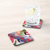 abstrakte Kunstcollage, Mischmedien und Watercolor Untersetzer (Rechte Seite)