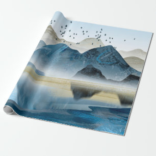 Abstrakte Kunstdekoration. Gebirge und  Geschenkpapier