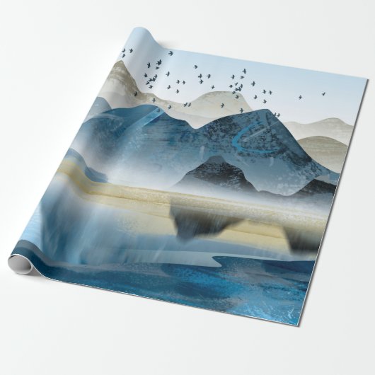 Abstrakte Kunstdekoration. Gebirge und  Geschenkpapier (Ungerollt)