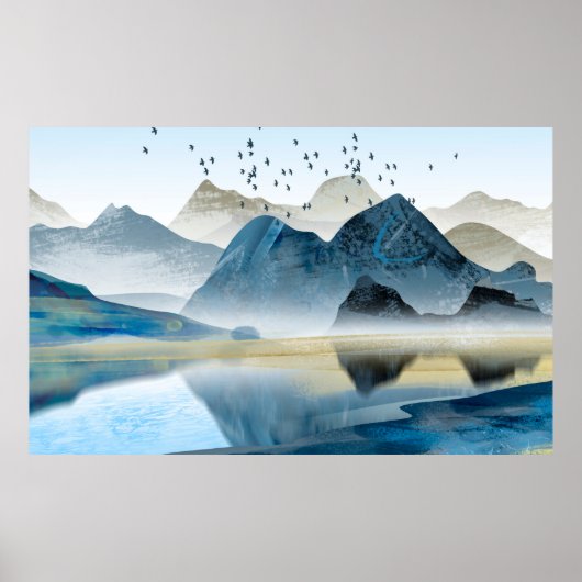Abstrakte Kunstdekoration. Gebirge und Poster (Vorne)