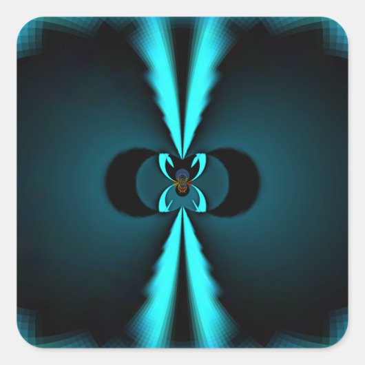 Abstrakte Kunstdrucke aus Cycland und Schwarz Quadratischer Aufkleber (Vorderseite)