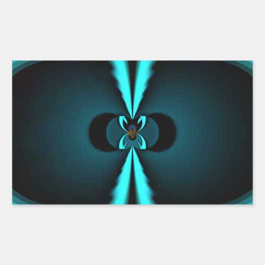 Abstrakte Kunstdrucke aus Cycland und Schwarz Rechteckiger Aufkleber (Vorderseite)