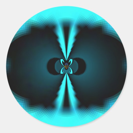 Abstrakte Kunstdrucke aus Cycland und Schwarz Runder Aufkleber (Vorderseite)