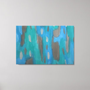 Abstrakte Kunstdrucke in Blau, Grün und Grau Leinwanddruck