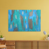 Abstrakte Kunstdrucke in Blau, Grün und Grau Leinwanddruck (Insitu (Wohnzimmer))