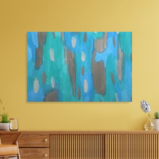 Abstrakte Kunstdrucke in Blau, Grün und Grau Leinwanddruck (Insitu (Wohnzimmer))