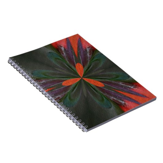 Abstrakte Kunstdrucke in orangen und grünen Formen Notizblock (Rechte Seite)