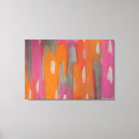 Abstrakte Kunstdrucke in Rosa, Orange und Grau