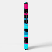 Abstrakte Kunstdrucke in Rosa, Schwarz und Blau Case-Mate iPhone Hülle (Rückseite / Links)