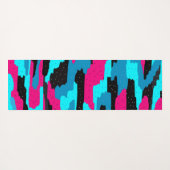 Abstrakte Kunstdrucke in Rosa, Schwarz und Blau Yogamatte (Rückseite (Horizontal))