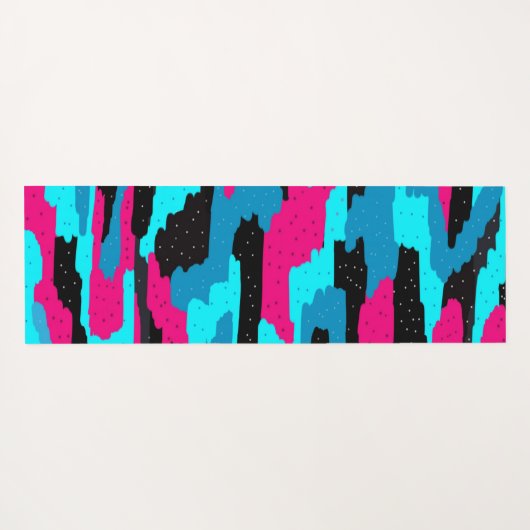 Abstrakte Kunstdrucke in Rosa, Schwarz und Blau Yogamatte (Rückseite (Horizontal))