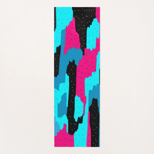 Abstrakte Kunstdrucke in Rosa, Schwarz und Blau Yogamatte (Vorderseite)