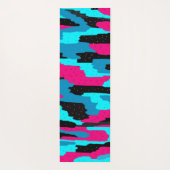 Abstrakte Kunstdrucke in Rosa, Schwarz und Blau Yogamatte (Rückseite)