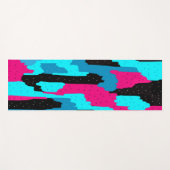 Abstrakte Kunstdrucke in Rosa, Schwarz und Blau Yogamatte (Vorderseite (Horizontal))