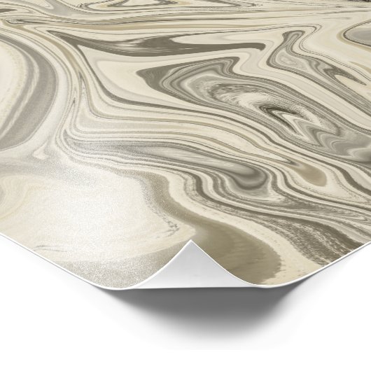 Abstrakte Kunstdrucke Schwarz/Creme Fotodruck (Ecke)