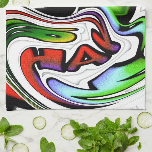 Abstrakte Kunstdruckkunst Geschirrtuch (Gefaltet)