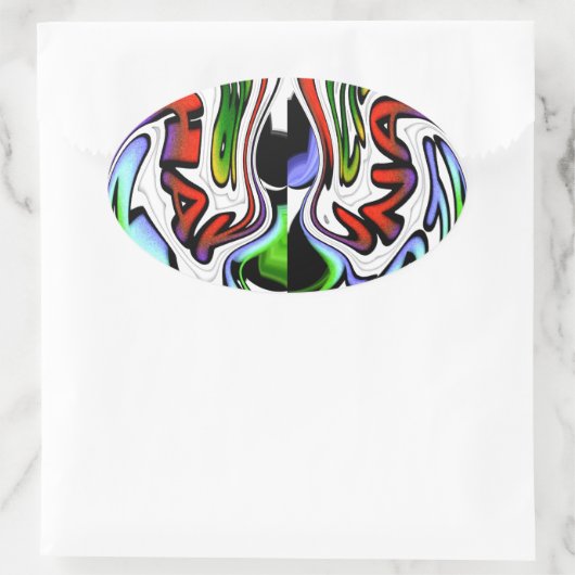 Abstrakte Kunstdruckkunst Ovaler Aufkleber (Tasche)