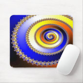 Abstrakte Künste - gewundenes blaues Gelb Mousepad (Mit Mouse)
