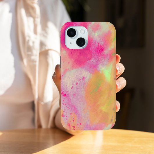Abstrakte Kunstfarbe Rosa Gelb Lila Case-Mate iPhone Hülle
