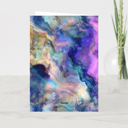 Abstrakte Kunstfarben Faltfolienkarte (Rückseite)