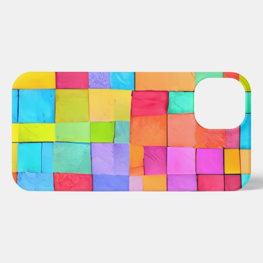 Abstrakte Kunstfarben, Holzpapier-Design iPhone Hülle (Rückseite (Horizontal))