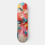 Abstrakte Kunstfarben Skateboard (Vorderseite)