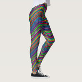 Abstrakte Kunstfarbendekoration von Wavy Lines Leggings (Rechts)