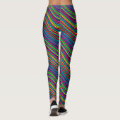 Abstrakte Kunstfarbendekoration von Wavy Lines Leggings (Rückseite)