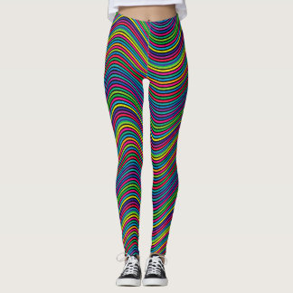Abstrakte Kunstfarbendekoration von Wavy Lines Leggings