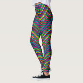 Abstrakte Kunstfarbendekoration von Wavy Lines Leggings (Links)