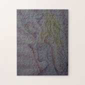 abstrakte kunstfarbene rosa mit einzigartigem Retr Puzzle (Vertikal)