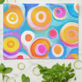 Abstrakte kunstfarbige Kreise NAME Fun Artist Geschirrtuch (Gefaltet)