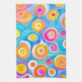 Abstrakte kunstfarbige Kreise NAME Fun Artist Geschirrtuch (Vertikal)